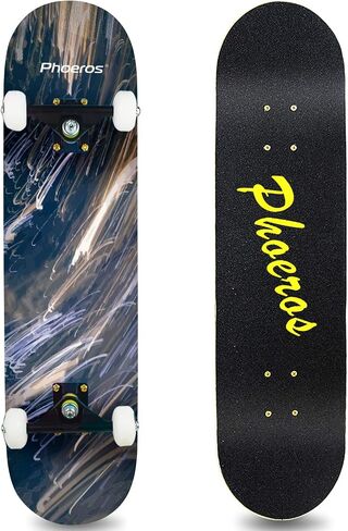 PHOEROS Complete Skateboards- Standard Skateboards for Beginners Kids Boys Girls Teenager- 31''x 10''Canadian Maple Cruiser Pro Skate Board, Skateboards in Kuwait