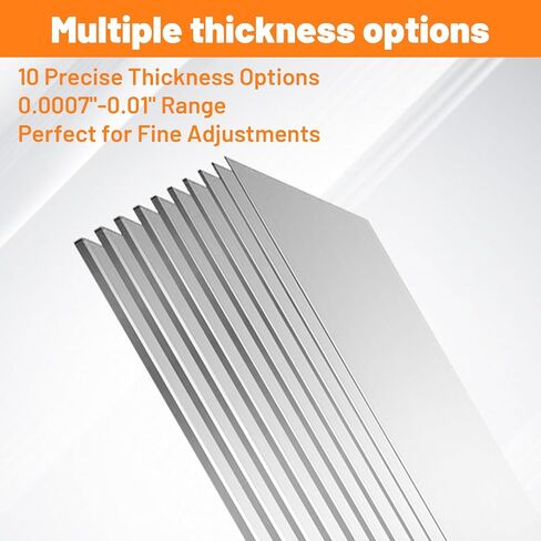 80 pcs Steel Shims, Shim Stock Assortment 1"x6", Metal Shims for Leveling, Thin Metal Strips 10 Thicknesses (0.0007"-0.01") for Precision Alignment in Kuwait