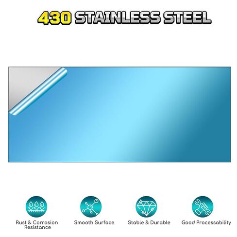4 Pack 430 Stainless Steel Sheet Metal,2" x 4", 20 Gauge (0.8mm),Magnetic Stainless Steel Plate for Wall,Kitchen, Office,DIY Craft & Industrial Use in Kuwait