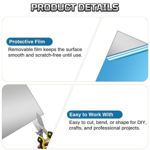 4 Pack 430 Stainless Steel Sheet Metal,2" x 4", 20 Gauge (0.8mm),Magnetic Stainless Steel Plate for Wall,Kitchen, Office,DIY Craft & Industrial Use in Kuwait