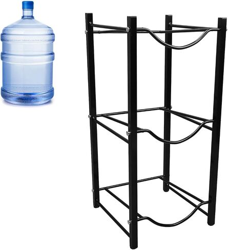 Metal Water Bottle Stand, Sturdy Construction 3 Tier Water Dispenser Rack for Home Office, Space Saving Bottles Storage Solution in Kuwait