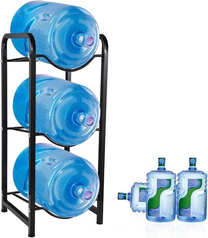 Ymiko 3-Tier Water Cooler Jug Rack Heavy Duty 5 Gallon Water Bottle Holder 5 Gallon Storage Rack Bottle Stand with Rubber Pads Floor Protection for Home K in Kuwait