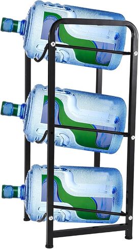 Ymiko 3-Tier Water Cooler Jug Rack Heavy Duty 5 Gallon Water Bottle Holder 5 Gallon Storage Rack Bottle Stand with Rubber Pads Floor Protection for Home K in Kuwait