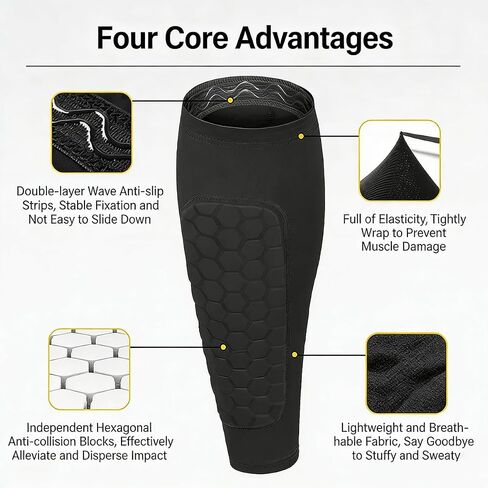 1 Pair Soccer Shin Guards Soccer Teens Kids, Anti-Collision Honeycomb Pads Soccer Shin Guards for Kids Soccer Shin Pads, Shin Defender Shin Guard Sleeves in Saudi Arabia