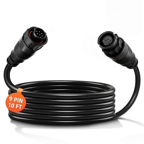 كابل تمديد محول 3005.6907 بطول 10 أقدام و9 دبابيس متوافق مع محول Lowrance LSS-1 وLSS-2 StructureScan، مناسب لمحولات LSS-HD وxSonic HDI وForwardScan وTotalScan، استبدل # 00000099006 in Kuwait