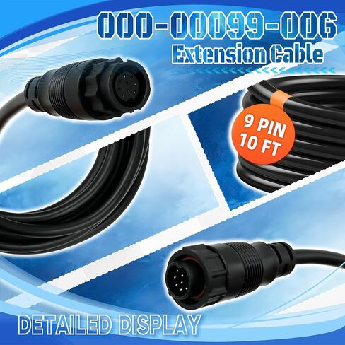 كابل تمديد محول 3005.6907 بطول 10 أقدام و9 دبابيس متوافق مع محول Lowrance LSS-1 وLSS-2 StructureScan، مناسب لمحولات LSS-HD وxSonic HDI وForwardScan وTotalScan، استبدل # 00000099006 in Kuwait