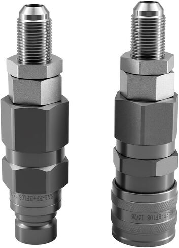1/2" ISO 16028 Flat Face Hydraulic Quick Connect Couplers with 1/2" JIC (#8) Bulkhead Thread, Heavy Duty Hydraulic Coupling Set Compatible with Bobcat Case New Holland Skid Steer Loader in Kuwait