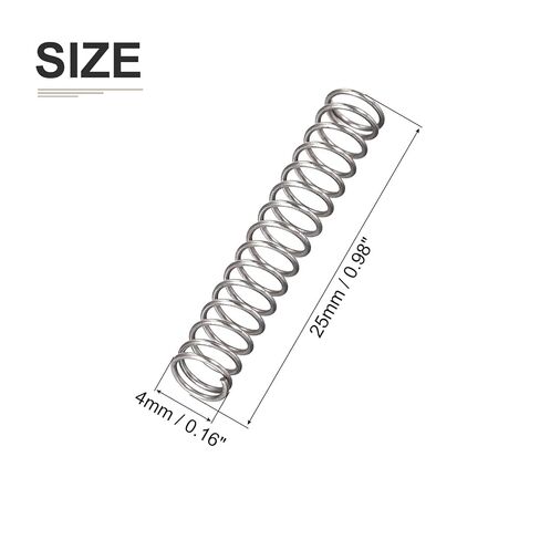 DTGN 0.4x4x25mm(DxODxL) Compression Spring - 10Pack - Good for Machinery - Spring Steel Extension Spring - Gray in Kuwait