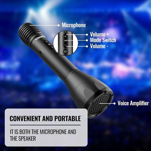 TAKSTAR DA10 Bluetooth Wireless Microphone & Voice Amplifier, Portable Karaoke Wireless Mic Speaker, Handheld Microphone Loudspeaker for Singing, Home Party, Meeting, Outdoors, Speech, Party in Kuwait