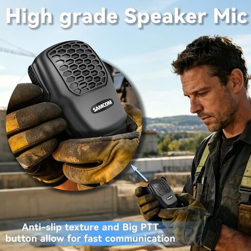 SAMCOM Type C Speaker Mic for FPCN50A T5 Walkie Talkies, IP67 Waterproof Shoulder Microphone with 3.5mm Audio Jack & 360 Clip, Rugged 2-Way Radio Hand Police Mic, 1 Pack in Kuwait