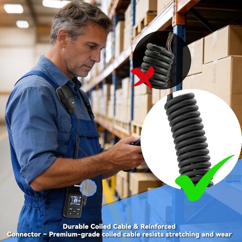 SAMCOM Type C Speaker Mic for FPCN50A T5 Walkie Talkies, IP67 Waterproof Shoulder Microphone with 3.5mm Audio Jack & 360 Clip, Rugged 2-Way Radio Hand Police Mic, 1 Pack in Kuwait