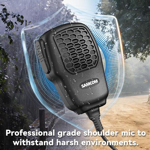 SAMCOM Type C Speaker Mic for FPCN50A T5 Walkie Talkies, IP67 Waterproof Shoulder Microphone with 3.5mm Audio Jack & 360 Clip, Rugged 2-Way Radio Hand Police Mic, 1 Pack in Kuwait