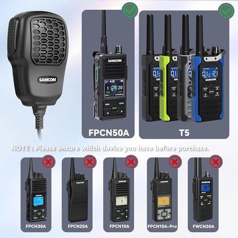 SAMCOM Type C Speaker Mic for FPCN50A T5 Walkie Talkies, IP67 Waterproof Shoulder Microphone with 3.5mm Audio Jack & 360 Clip, Rugged 2-Way Radio Hand Police Mic, 1 Pack in Kuwait