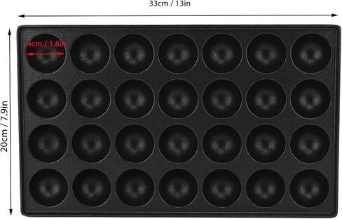 28 Hole Takoyaki Maker Octopus Meatballs Pan Takoyaki Pan Aebleskiver Nonstick Aluminum Baking Tray Quail Egg with 4cm Holes for Meat Balls Quail Eggs in Kuwait