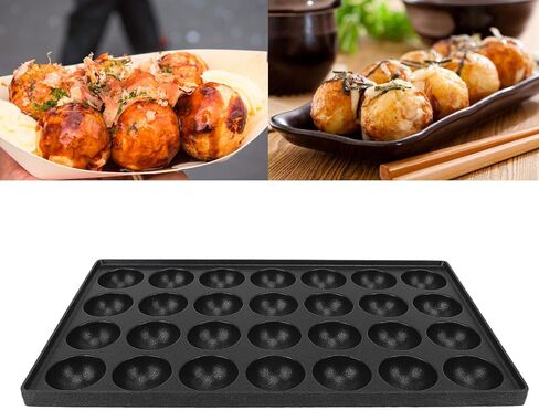 28 Hole Takoyaki Maker Octopus Meatballs Pan Takoyaki Pan Aebleskiver Nonstick Aluminum Baking Tray Quail Egg with 4cm Holes for Meat Balls Quail Eggs in Kuwait