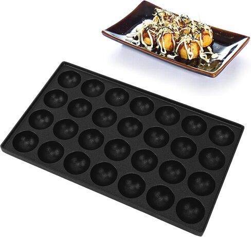 28 Hole Takoyaki Maker Octopus Meatballs Pan Takoyaki Pan Aebleskiver Nonstick Aluminum Baking Tray Quail Egg with 4cm Holes for Meat Balls Quail Eggs in Kuwait