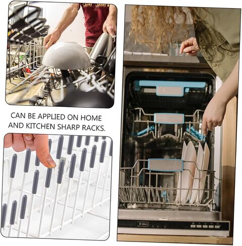 Dishwasher Rack Caps 100 Pcs Universal Dishwasher Rack End Caps for Prong Repair Silicone Protective Covers for Tine Tips Rust Prevention 0.98 X 0.19 X 0.19 in in Kuwait