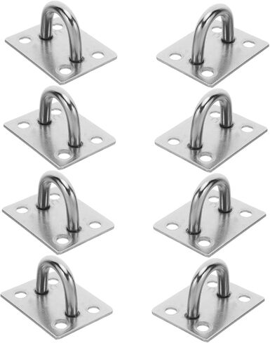 iplusmile 8pcs Stainless Steel Suspension Swing Hooks Wall Mount Ring Heavy Duty Ceiling Mount Hook for Punching Bag Hammock Indoor Outdoor Use in Kuwait