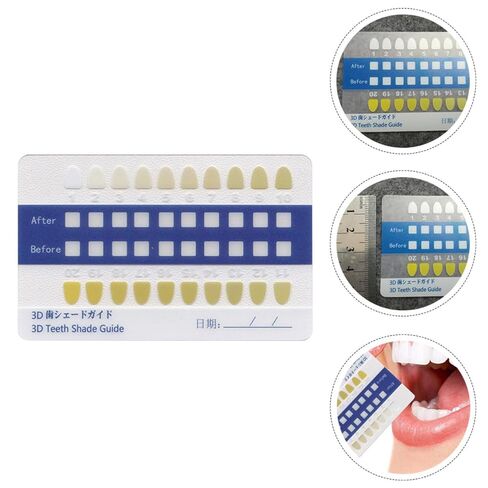Homoyoyo 20pcs PVC Tooth Shade Guide Strip Set Matte Finish Teeth Color Contrast Cards for Dental Professional Use Oral Supplies Shades in Kuwait