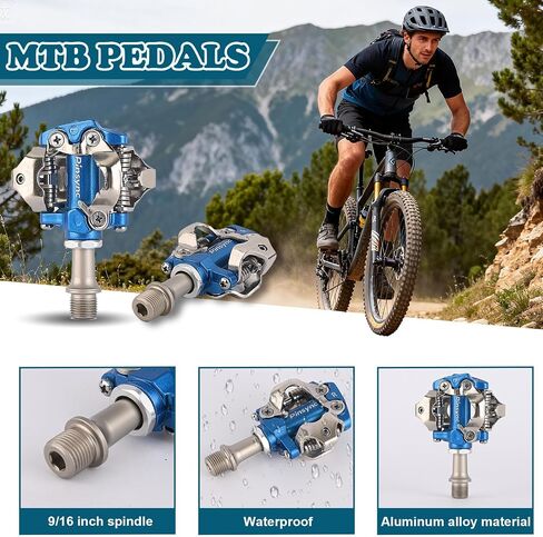 دواسات الدراجة، دواسات MTB بدون مشبك مع مرابط، دواسة دراجة جبلية من الألومنيوم مزدوجة الجوانب مقاس 9/16 بوصة للدراجات الجبلية والحصى in Kuwait