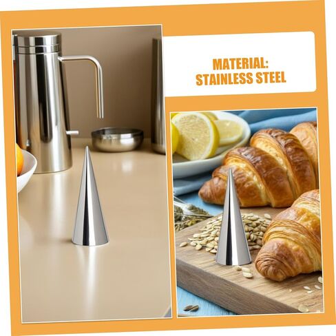 Totority 80pcs Stainless Steel Cream Horn Mold Set with Brushes, Silver Conical Croissant Baking Tools for Home Bakers and Professional Chefs, Sturdy Material and Safe Handling for Baking in Kuwait