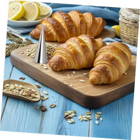 Totority 80pcs Stainless Steel Cream Horn Mold Set with Brushes, Silver Conical Croissant Baking Tools for Home Bakers and Professional Chefs, Sturdy Material and Safe Handling for Baking in Kuwait