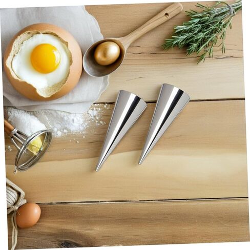Totority 80pcs Stainless Steel Cream Horn Mold Set with Brushes, Silver Conical Croissant Baking Tools for Home Bakers and Professional Chefs, Sturdy Material and Safe Handling for Baking in Kuwait