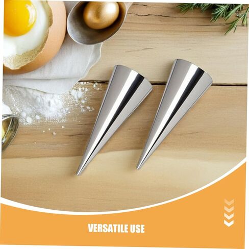 Totority 80pcs Stainless Steel Cream Horn Mold Set with Brushes, Silver Conical Croissant Baking Tools for Home Bakers and Professional Chefs, Sturdy Material and Safe Handling for Baking in Kuwait