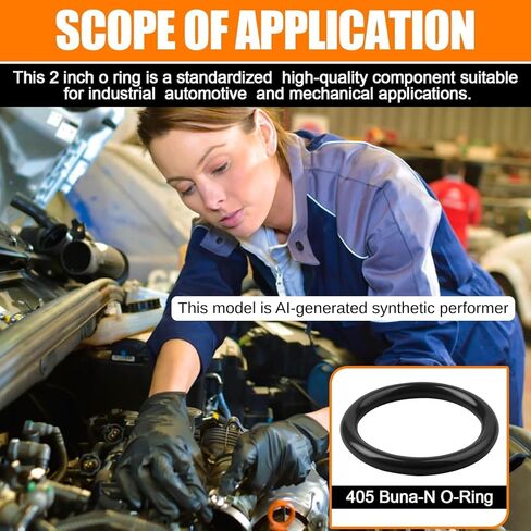 5 Pack 405 Buna-N O-Ring, 2 Inch O Ring Rubber​ for Industrial Seals, 70A | 2" ID, 2-1/2" OD, 1/4" Width, AS568A Standard in Kuwait