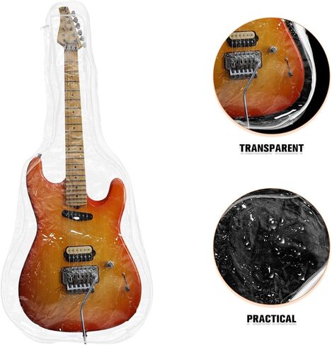 Transparent Electric Guitar Bag Waterproof Protective Cover Lightweight Professional Guitar Protector Universal 3/4 Size Case 41.33X16.53X3.14In in Kuwait
