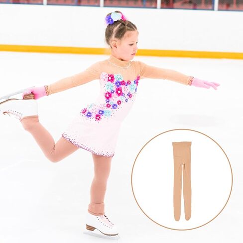 Skating Pantyhose Brown with Rhinestones, Thickened Warming Tights for Women, Ice Skating Leggings for Winter Sports in Kuwait
