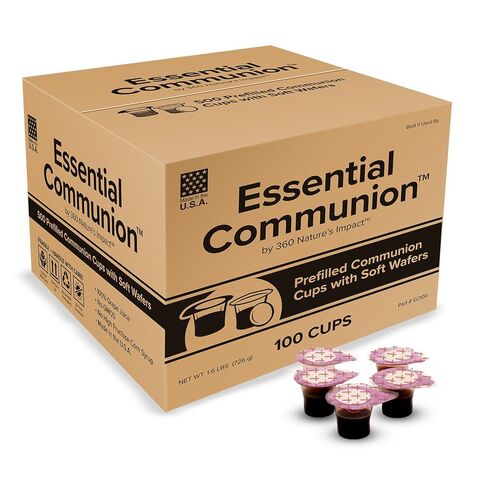 Prefilled Communion Cups and Wafer Set with Concord Grape Juice, Disposable Communion Elements for Church, Home, and Hospital Services, Holy Eucharist Supplies, 100 Count in Saudi Arabia