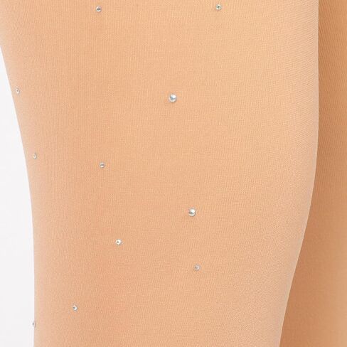 Skating Pantyhose Brown with Rhinestones, Thickened Warming Tights for Women, Ice Skating Leggings for Winter Sports in Kuwait