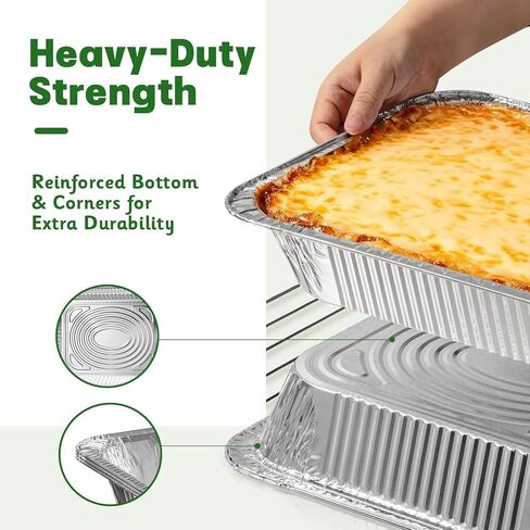 9x13 Aluminum Pans [40 Pack], Extra Heavy Duty Half Size Disposable Aluminum Foil Pans, Deep Baking Pans for Cooking, Roasting, Heating, and Steam Tables in Saudi Arabia