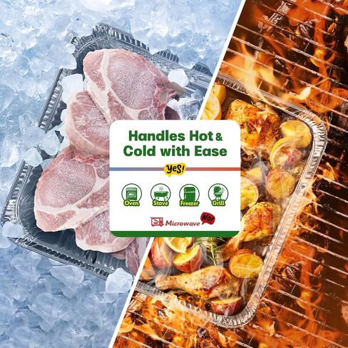9x13 Aluminum Pans [40 Pack], Extra Heavy Duty Half Size Disposable Aluminum Foil Pans, Deep Baking Pans for Cooking, Roasting, Heating, and Steam Tables in Saudi Arabia