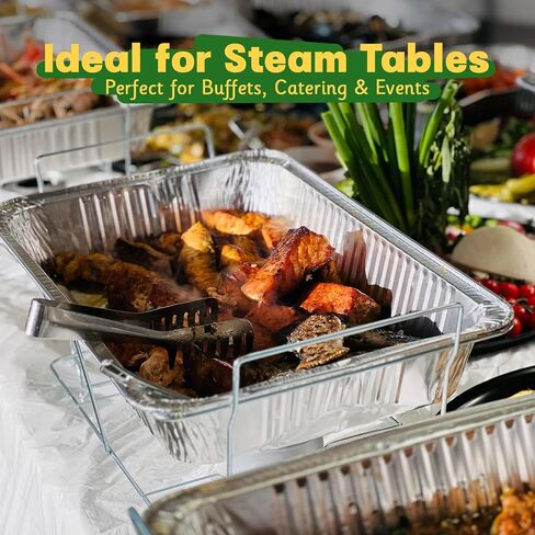 9x13 Aluminum Pans [40 Pack], Extra Heavy Duty Half Size Disposable Aluminum Foil Pans, Deep Baking Pans for Cooking, Roasting, Heating, and Steam Tables in Saudi Arabia