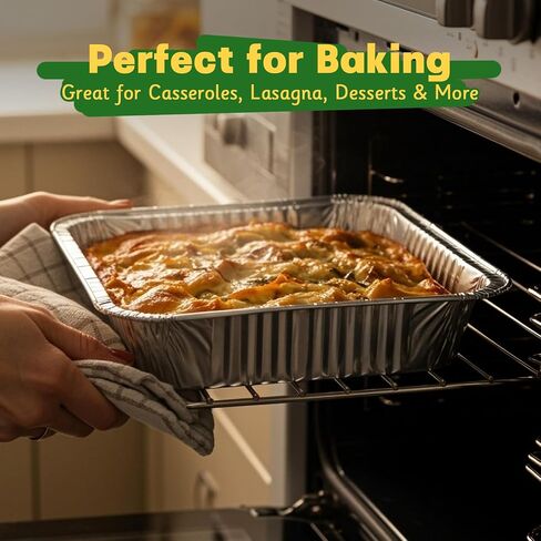 9x13 Aluminum Pans [40 Pack], Extra Heavy Duty Half Size Disposable Aluminum Foil Pans, Deep Baking Pans for Cooking, Roasting, Heating, and Steam Tables in Saudi Arabia
