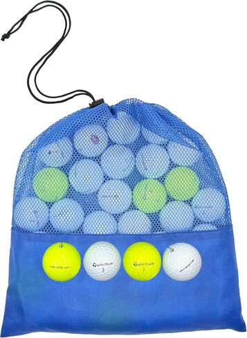 50 مزيج كرات جولف مستعملة ومعاد تدويرها من Taylormade TP5 / TP5X - كرات جولف مستعملة ومعاد تدويرها ممتازة - حالة جيدة - تتضمن حقيبة حمل شبكية قابلة لإعادة الاستخدام in Kuwait