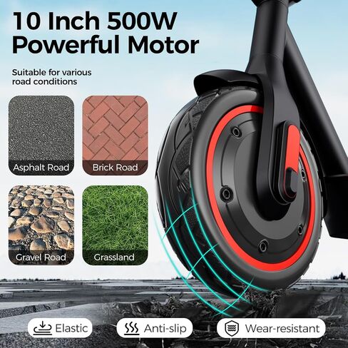 EGGKING Electric Scooter Adults, 500W Motor E-Scooter, 25 MPH Top Speed and 22 Miles Range, Foldable Escooter with Dual Braking and App Control in Kuwait