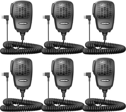 SAMCOM Type C Speaker Mic for FPCN50A T5 Walkie Talkies, IP67 Waterproof Shoulder Microphone with 3.5mm Audio Jack & 360 Clip, Rugged 2-Way Radio Hand Police Mic, 1 Pack in Kuwait