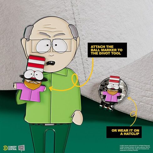 أداة South Park Mr. Garrison Golf Divot وMr. Hat Ball Marker - مجموعة هدايا الجولف المغناطيسية القابلة للتجميع مع مشبك قبعة وقصدير للاعبي الغولف in Kuwait