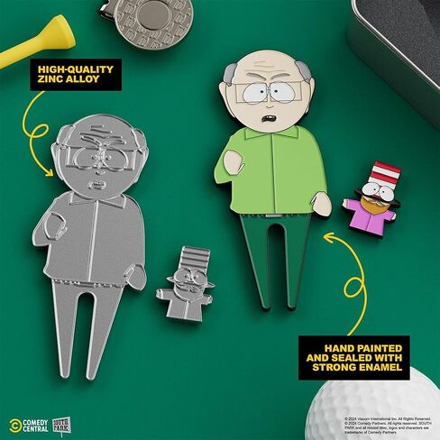 أداة South Park Mr. Garrison Golf Divot وMr. Hat Ball Marker - مجموعة هدايا الجولف المغناطيسية القابلة للتجميع مع مشبك قبعة وقصدير للاعبي الغولف in Kuwait