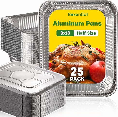 9x13 Aluminum Pans [40 Pack], Extra Heavy Duty Half Size Disposable Aluminum Foil Pans, Deep Baking Pans for Cooking, Roasting, Heating, and Steam Tables in Saudi Arabia