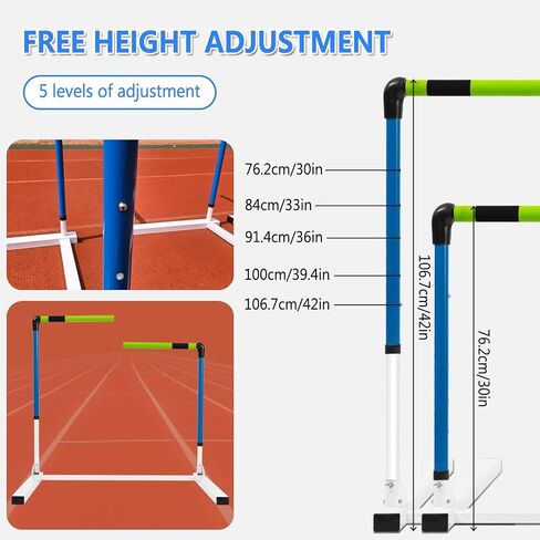 Adjustable Track and Field Training Hurdles, Detachable Design for Easy Setup, Perfect for Indoor and Outdoor Sports Practice (2 Pack) in Kuwait