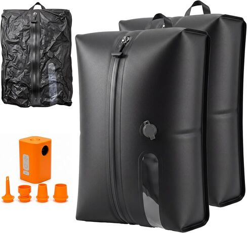 Travel Vacuum Bags with Pump, 18L Carry On Size Vacuum Compression Bags for Travel, Reusable Space Saver Luggage Vacuum Seal Kit with Rechargeable Electric Pump，Black Set (2-Pack) in Kuwait