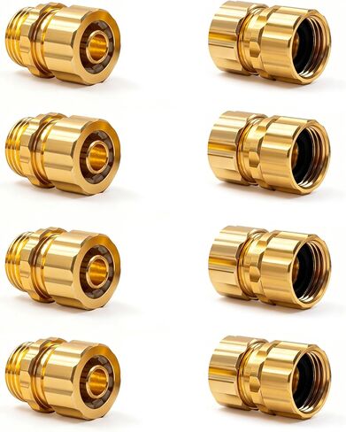 4 Sets 3/4" GHT Male/Female Connector for 5/8" Hose, Upgraded design, Aluminum Alloy Garden Hose Fitting, Hose Adapter with Extra Hose Washers in Saudi Arabia