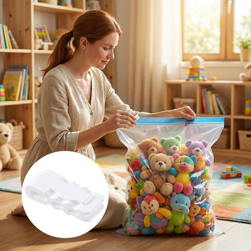 SmallCat 10 Pack Storage Bags Sealing Clip, Vacuum Storage Bags Sealing Clip Reusable Zipper Labor Saver Sliding Grip for Bags Space Saving Clothes Bedding and Food Preservation in Kuwait