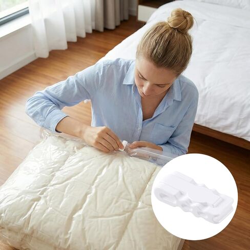 SmallCat 10 Pack Storage Bags Sealing Clip, Vacuum Storage Bags Sealing Clip Reusable Zipper Labor Saver Sliding Grip for Bags Space Saving Clothes Bedding and Food Preservation in Kuwait