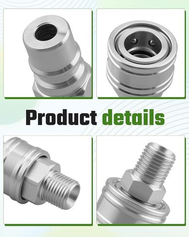 M16-M14 Hydraulic Attachment Quick Fittings Fit for Mini Excavator Hydraulic, 4 Male and 2 Female Connector, Straight Through Unvalved Coupler in Saudi Arabia