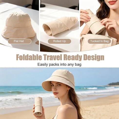 Wide Brim Baseball Cap for Women & Men, UPF Sun Protection Adjustable Hat for Hiking, Camping, Beach in Kuwait